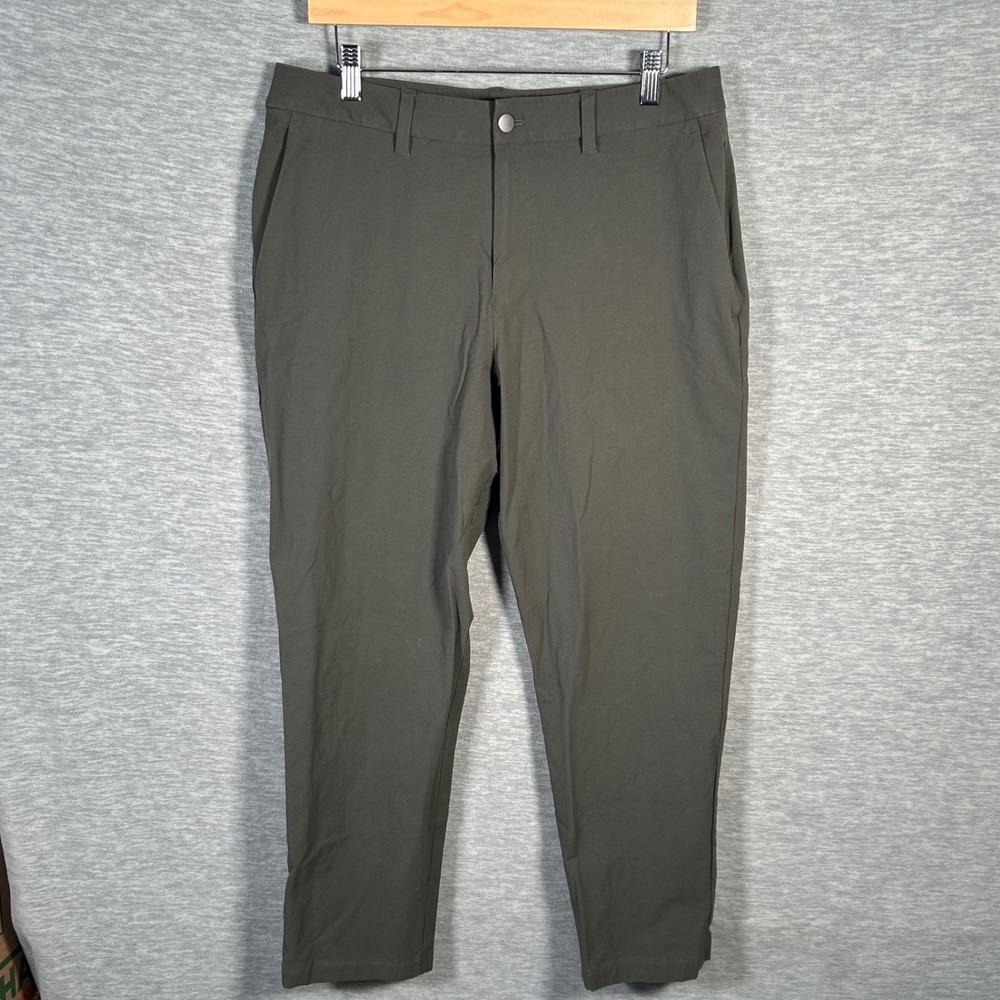 Lululemon ABC Trouser Men 33 Green Versatwill Cotton Stretch Classic Fit Preppy